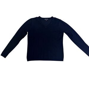 EUC Lety and Me V-Neck Pullover Sweater Medium Black